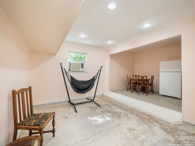 110 W Hermine Blvd, San Antonio, TX 78212 - basement featuring freestanding refrigerator, cooling unit, and recessed lighting