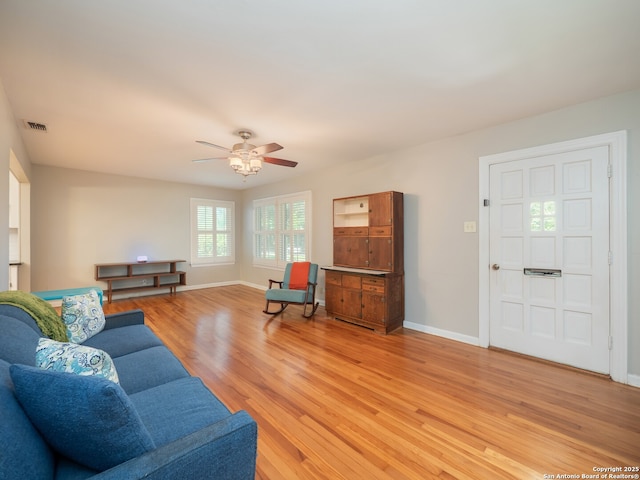 110 W Hermine Blvd, San Antonio, TX 78212 - living area with light wood-type flooring and ceiling fan