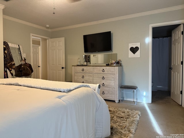 6922 Lunar, Converse, TX 78109 - bedroom featuring crown molding and finished concrete floors
