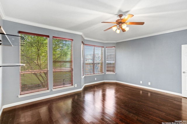 3415 Highline, San Antonio, TX 78261 - spare room with ceiling fan, hardwood / wood-style flooring, and ornamental molding