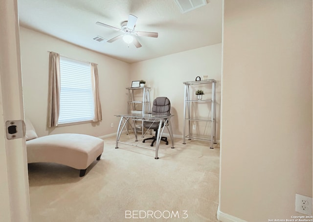 4018 Matson Mnr, Converse, TX 78109 - carpeted home office featuring baseboards and ceiling fan