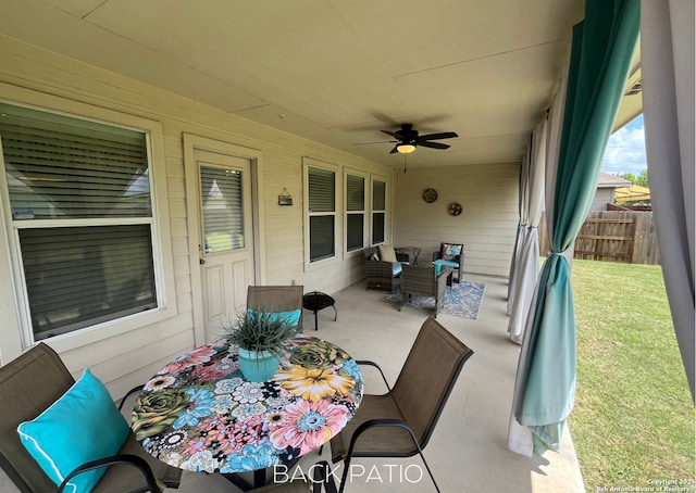 4018 Matson Mnr, Converse, TX 78109 - view of patio / terrace with ceiling fan