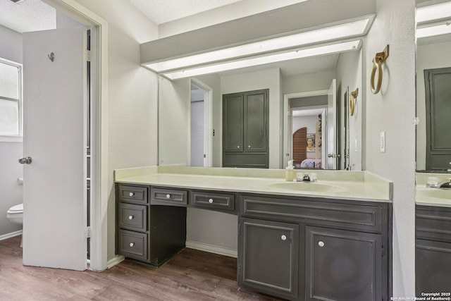 2019 Crooked, San Antonio, TX 78232 - bathroom with wood finished floors, vanity, and ensuite bathroom