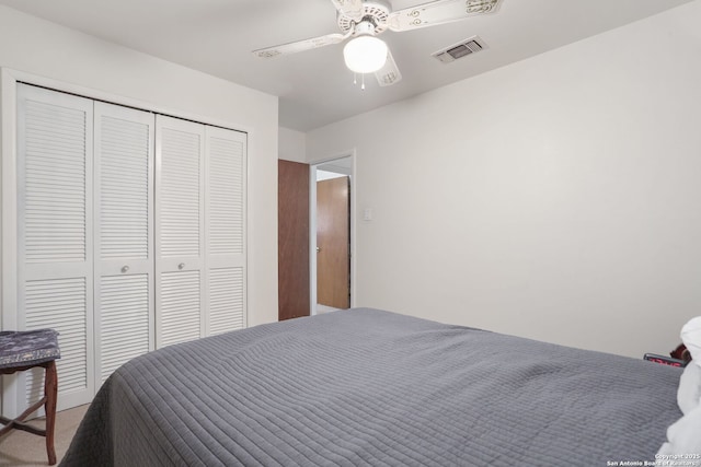 5402 Happiness, Kirby, TX 78219 - carpeted bedroom featuring a closet and ceiling fan