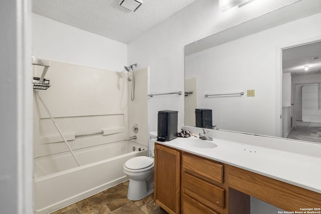 10057 Fall Harvest, San Antonio, TX 78254 - bathroom featuring vanity, shower / bath combination, and a textured ceiling