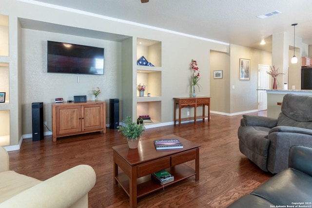 12610 Lotus Rdg, San Antonio, TX 78253 - living area with wood finished floors and built in features