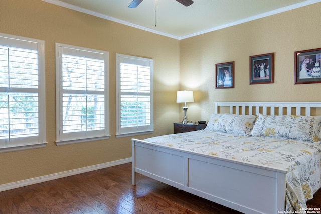 12610 Lotus Rdg, San Antonio, TX 78253 - bedroom with dark wood-type flooring and ornamental molding