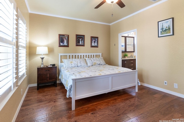 12610 Lotus Rdg, San Antonio, TX 78253 - bedroom with ornamental molding, dark wood-type flooring, and multiple windows
