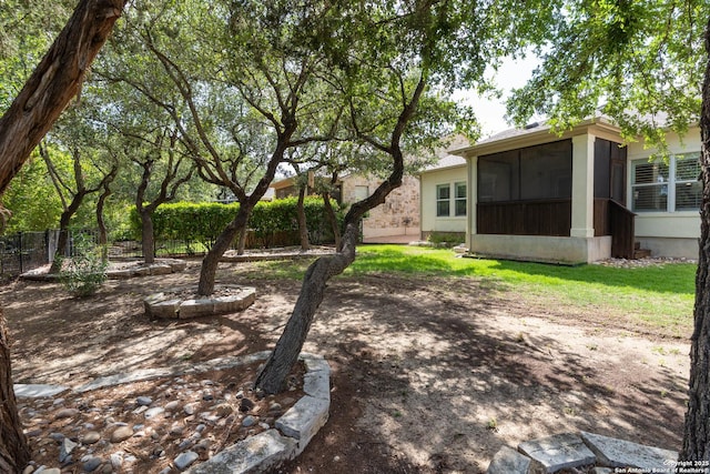 12610 Lotus Rdg, San Antonio, TX 78253 - view of yard featuring a sunroom
