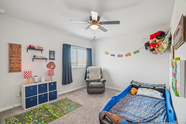 4931 Ranahan Pass, Saint Hedwig, TX 78152 - bedroom featuring carpet flooring and a ceiling fan