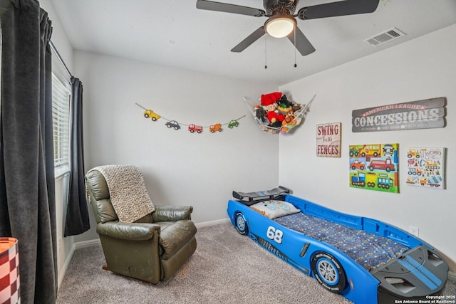 4931 Ranahan Pass, Saint Hedwig, TX 78152 - bedroom with carpet floors and a ceiling fan