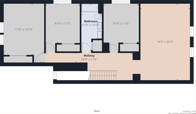 7007 Elk Trl, San Antonio, TX 78244 - view of property floor plan