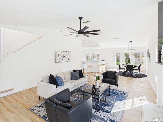 7007 Elk Trl, San Antonio, TX 78244 - living room featuring wood finished floors and a ceiling fan
