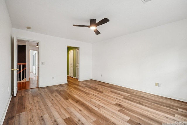 1159 Bluff Frst, San Antonio, TX 78248 - unfurnished bedroom with light wood-style flooring and ceiling fan