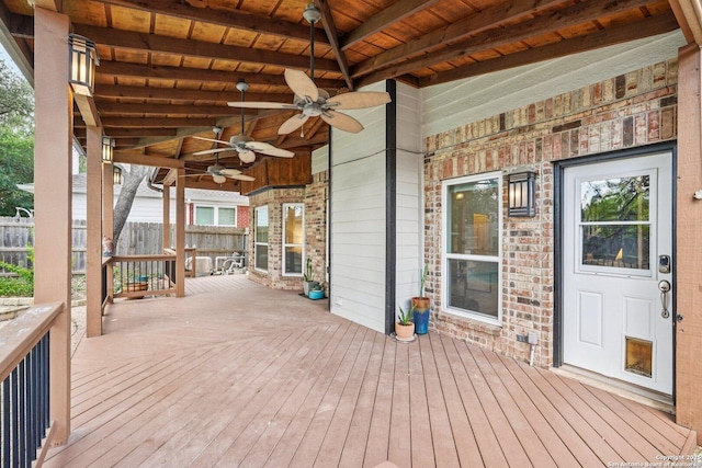 1159 Bluff Frst, San Antonio, TX 78248 - deck featuring ceiling fan
