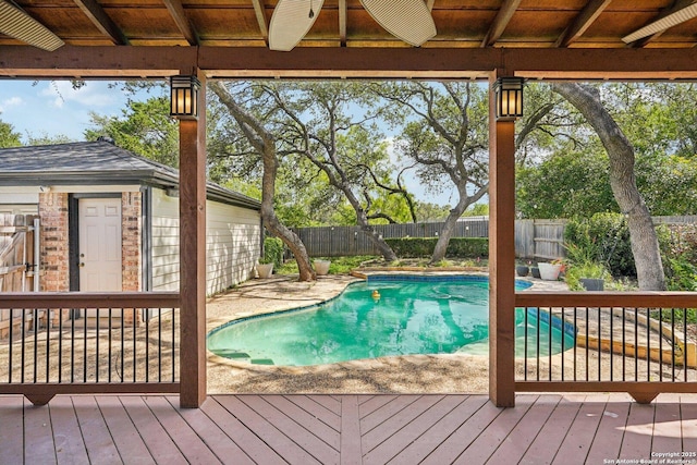 1159 Bluff Frst, San Antonio, TX 78248 - view of pool with a deck and a fenced backyard