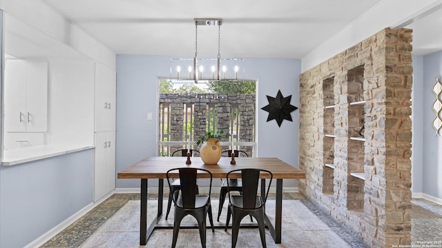 1318 Mount Vieja, San Antonio, TX 78213 - dining area with a chandelier and baseboards