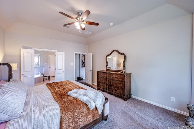 13942 Evelina, San Antonio, TX 78253 - bedroom featuring a ceiling fan, carpet flooring, and lofted ceiling