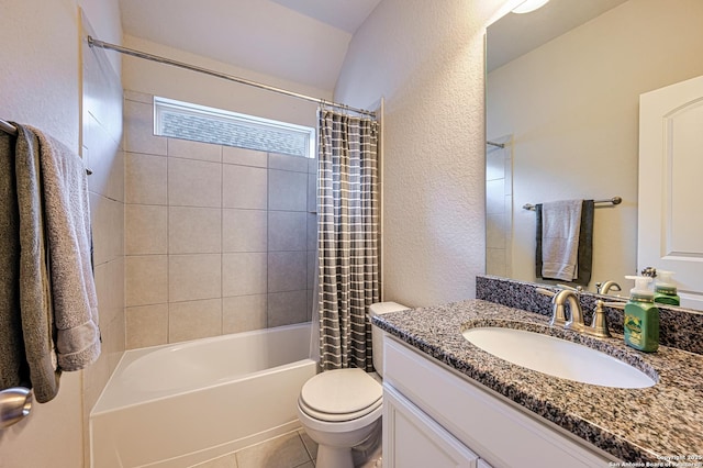 13942 Evelina, San Antonio, TX 78253 - bathroom with vanity, a textured wall, and shower / bathtub combination with curtain