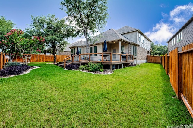 13942 Evelina, San Antonio, TX 78253 - rear view of property with a wooden deck and a fenced backyard