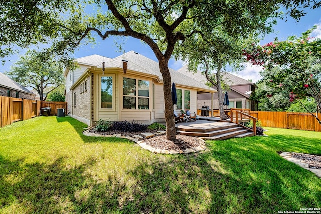 13942 Evelina, San Antonio, TX 78253 - rear view of property featuring a fenced backyard and a deck
