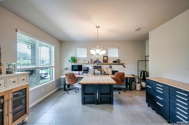 13942 Evelina, San Antonio, TX 78253 - office space with a chandelier and light tile patterned floors