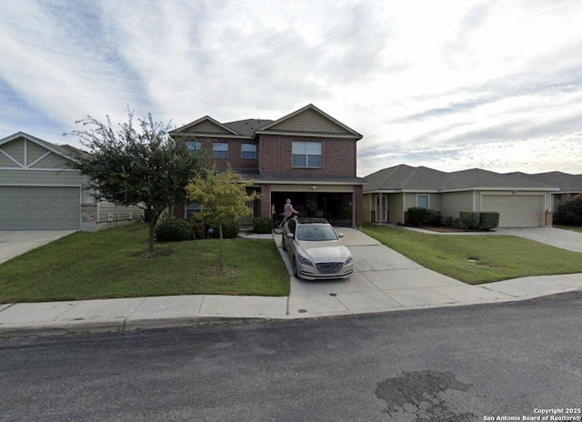4522 Gambels Quail, Converse, TX 78109 - view of front of house featuring concrete driveway, a front yard, and brick siding