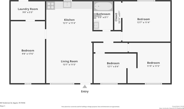 937 Anderson, Seguin, TX 78155 - view of property floor plan