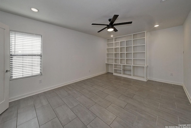 5738 Brenda Ln, San Antonio, TX 78240 - unfurnished room featuring ceiling fan, recessed lighting, and built in features