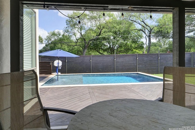 5738 Brenda Ln, San Antonio, TX 78240 - view of pool with a fenced backyard and a deck