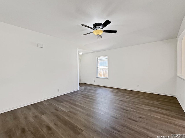 1222 Bobcat Pass, San Antonio, TX 78251 - spare room featuring dark wood-type flooring and a ceiling fan