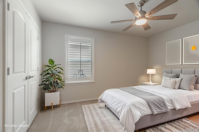 13119 Sulphur Trl, San Antonio, TX 78253 - bedroom with light colored carpet and ceiling fan