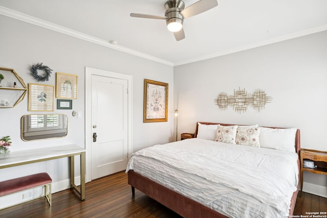 133 E Mistletoe Ave, San Antonio, TX 78212 - bedroom with crown molding, wood finished floors, and a ceiling fan