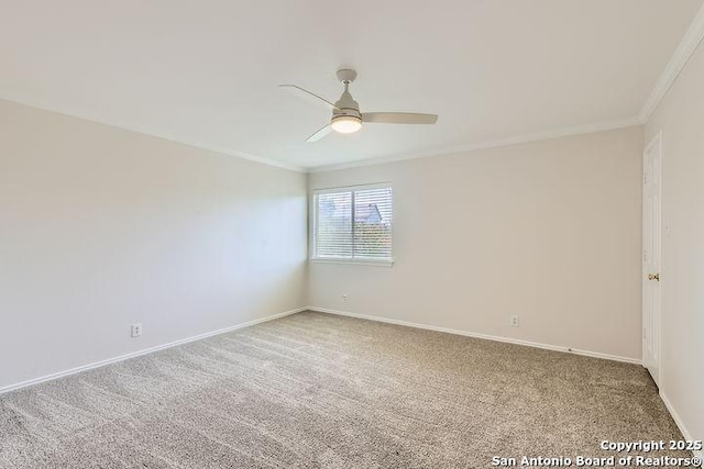 2727 Encino Riv, San Antonio, TX 78259 - unfurnished room featuring ornamental molding, carpet, and a ceiling fan