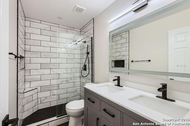 2727 Encino Riv, San Antonio, TX 78259 - bathroom with double vanity and tiled shower
