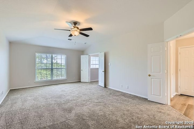 2727 Encino Riv, San Antonio, TX 78259 - carpeted empty room with ceiling fan and lofted ceiling