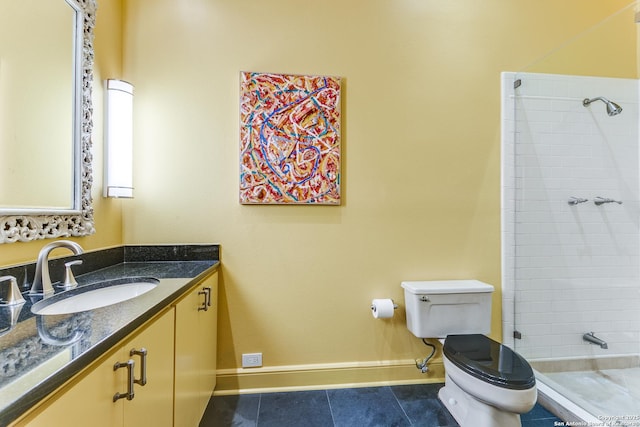 117 Saint Dennis Unit 117, San Antonio, TX 78209 - full bath featuring vanity, tiled shower, and tile patterned floors