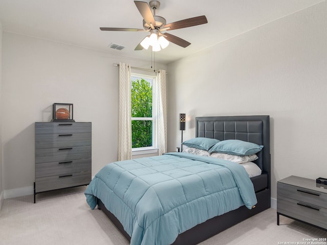 25022 Dulzura, San Antonio, TX 78261 - bedroom featuring light colored carpet and a ceiling fan
