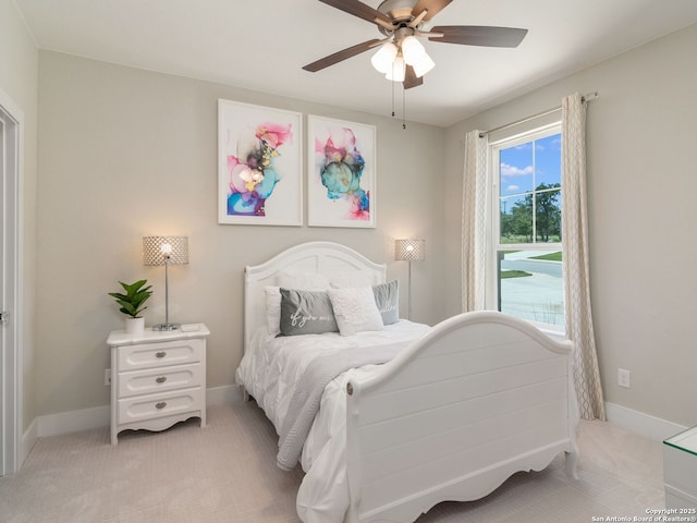 25022 Dulzura, San Antonio, TX 78261 - bedroom with light carpet and a ceiling fan