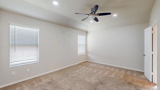 2076 Meadow Pipit, New Braunfels, TX 78130 - unfurnished room with ceiling fan, light colored carpet, and recessed lighting