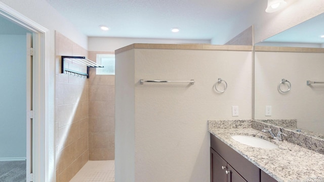 2076 Meadow Pipit, New Braunfels, TX 78130 - bathroom featuring vanity and a tile shower