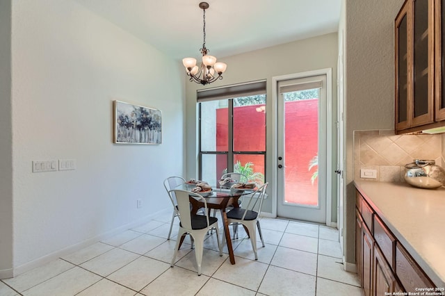 34 Roseheart, San Antonio, TX 78259 - dining space with a chandelier and light tile patterned floors