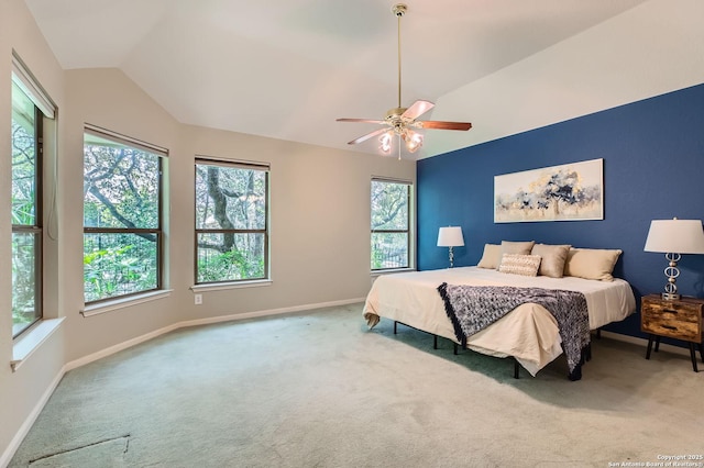 34 Roseheart, San Antonio, TX 78259 - carpeted bedroom with vaulted ceiling, multiple windows, and a ceiling fan