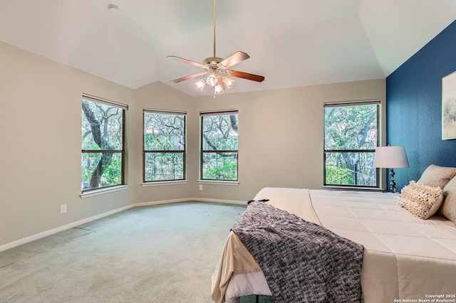 34 Roseheart, San Antonio, TX 78259 - bedroom with lofted ceiling, carpet floors, and ceiling fan