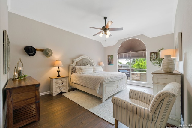 3118 Limestone, San Antonio, TX 78253 - bedroom featuring ornamental molding, wood-type flooring, access to exterior, and ceiling fan