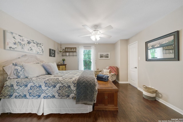 3118 Limestone, San Antonio, TX 78253 - bedroom with wood finished floors and ceiling fan