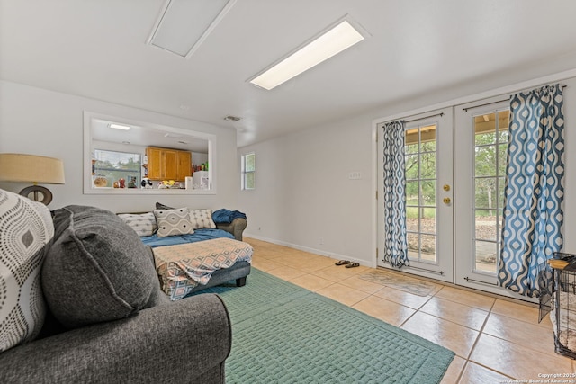 33171 Blanco Rd, Bulverde, TX 78163 - living area with french doors, light tile patterned floors, and healthy amount of natural light