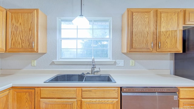 103 Weese, Pleasanton, TX 78064 - kitchen with stainless steel dishwasher, light countertops, and a textured wall