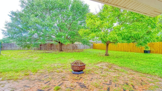 103 Weese, Pleasanton, TX 78064 - fenced backyard featuring an outdoor fire pit
