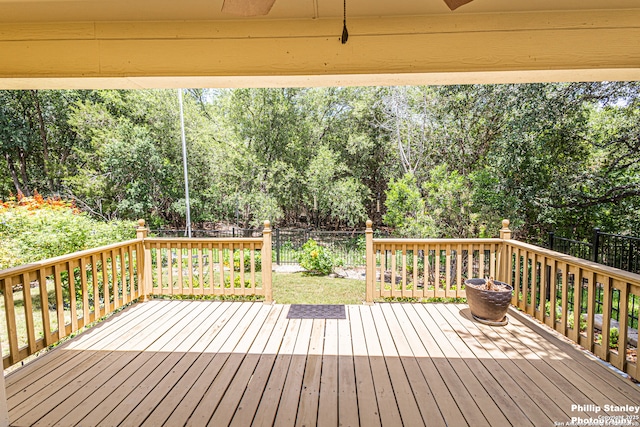 5038 Sandhill Crane, San Antonio, TX 78253 - wooden terrace with a fenced backyard and view of wooded area